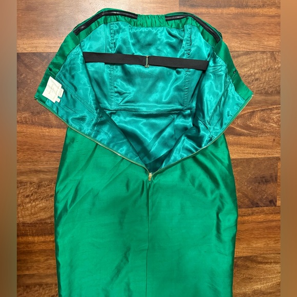 Kate Spade Darcie Strapless Silk Green Cocktail Dress Size 8 - Picture 5 of 9